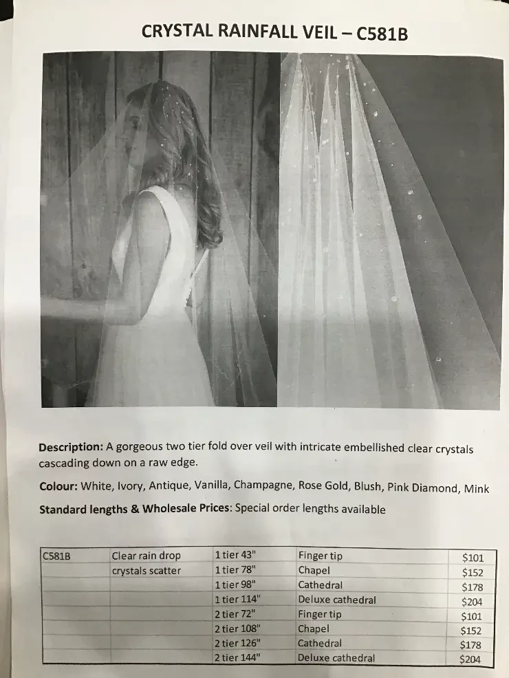 C581B - Cathedral - 126" - 2 Tier - Rainbow Crystal Drop #0 default Blush picture