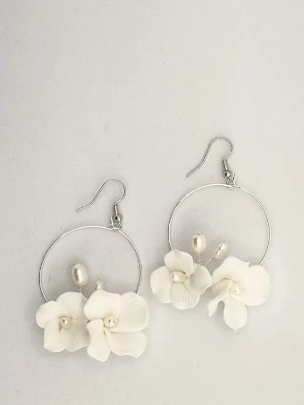 Ella Earrings $2 Silver/Pearl thumbnail