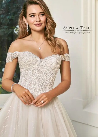 Alessia - Y11945 By Sophia Tolli $1 Ivory/Wisteria thumbnail