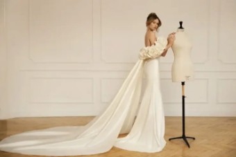 Rozalli Dress and Flower Shawl By Eva Lendel $2 Ivory thumbnail