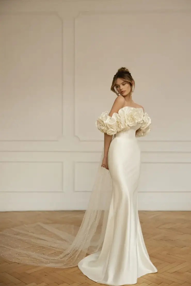 Rozalli Dress and Flower Shawl By Eva Lendel #0 default Ivory picture