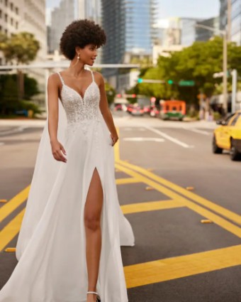 Kesia dress and cape By Rosa Clara $0 default Natural thumbnail