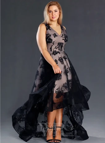 J9052 By Jadore Evening $0 default Black/Nude thumbnail