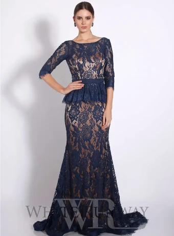 J6063 By Jadore Evening $0 default Navy/Nude thumbnail