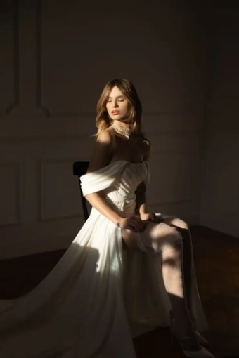 Harlen Dress & Overskirt By Eva Lendel $3 Ivory thumbnail