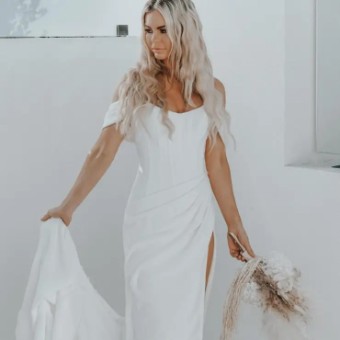 Clarity - with Sleeves and Split By Rachel Rose $7 Ivory thumbnail