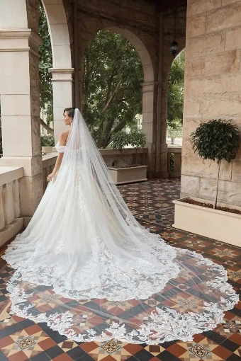 Rosalinda Veil By Sophia Tolli Price Range: $1889.00-$4999.00 $0 default Ivory thumbnail