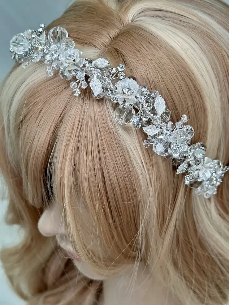 WH771, QUINN SILVER CRYSTAL HEADBANDSILVER2.5CM #0 default Silver picture