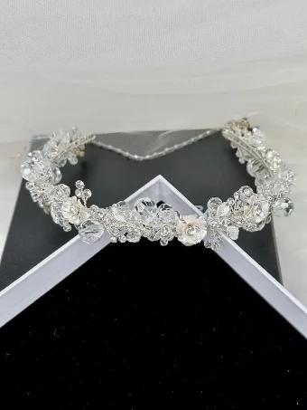 WH771, QUINN SILVER CRYSTAL HEADBANDSILVER2.5CM $1 Silver thumbnail