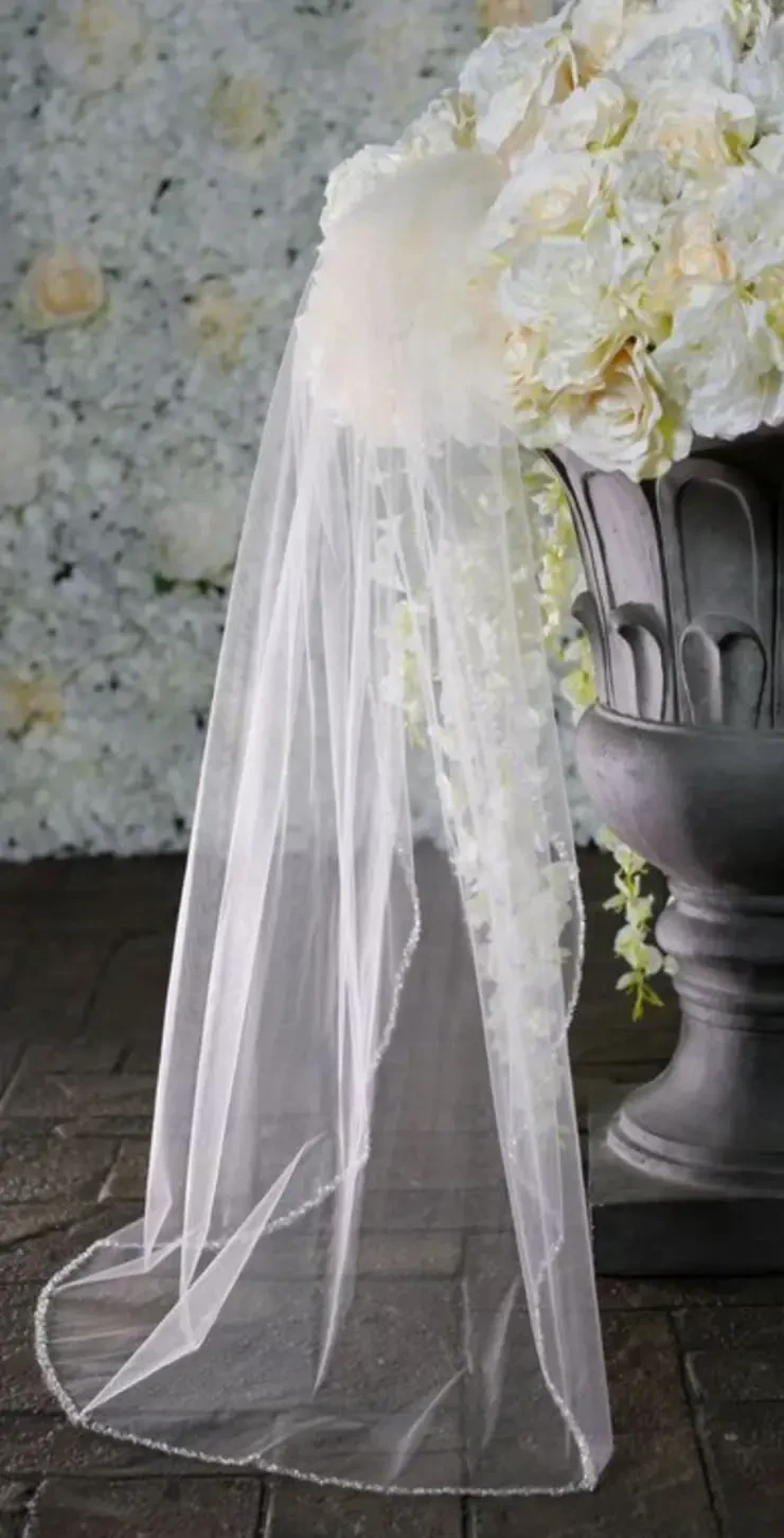 BV003 1 Tier 72" plain tulle #0 default Ivory picture