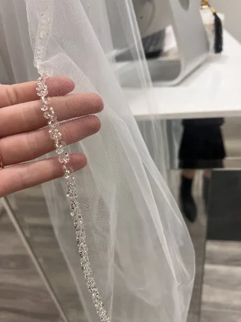 BV003 1 Tier 72" plain tulle $1 default Ivory thumbnail