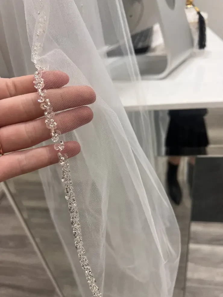 BV003 1 Tier 72" plain tulle #1 default Ivory picture