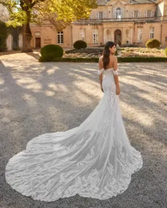 Vilem Dress and Choker By Rosa Clara Price Range: $2999.99 - $7750.00 $1 Natural thumbnail