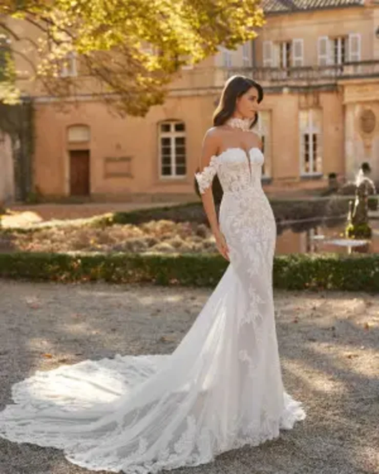 Vilem Dress and Choker By Rosa Clara Price Range: $2999.99 - $7750.00 #0 default Natural picture