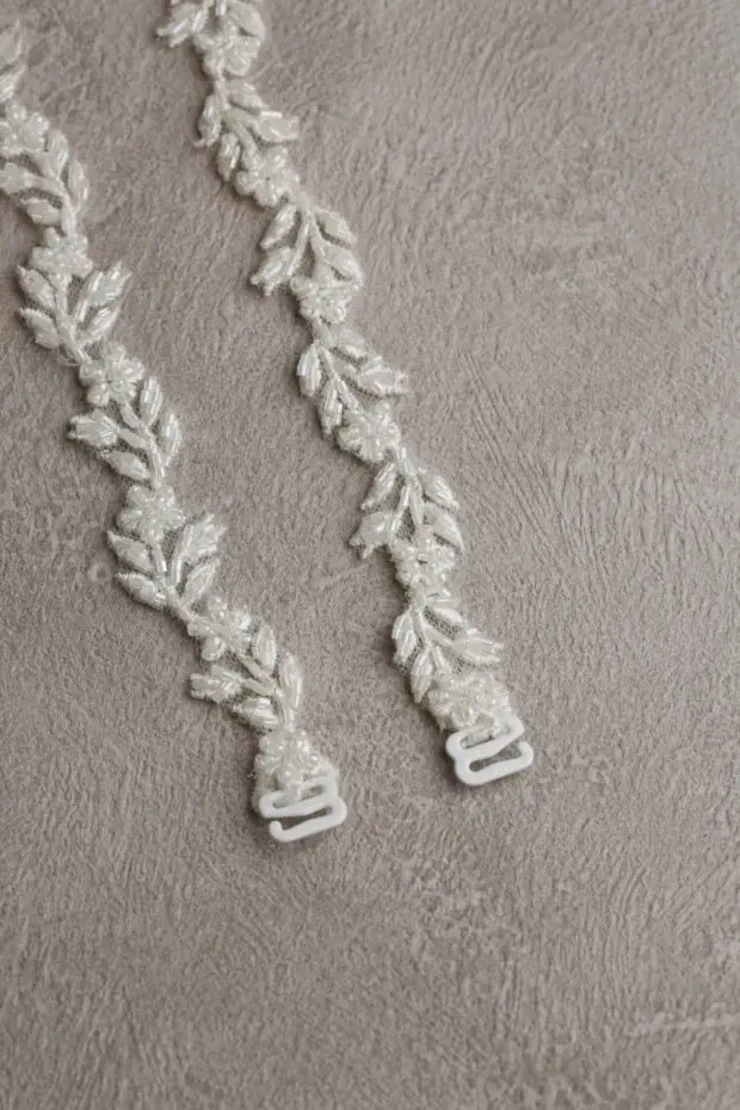 Shimmer Beaded Flower Straps By Richard Designs #1 default Ivory picture