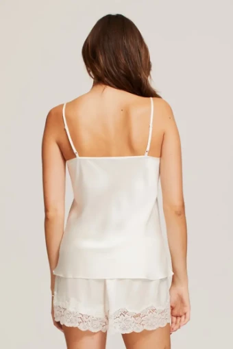 Silk Lace Cami By Fashionata $1 Creme thumbnail