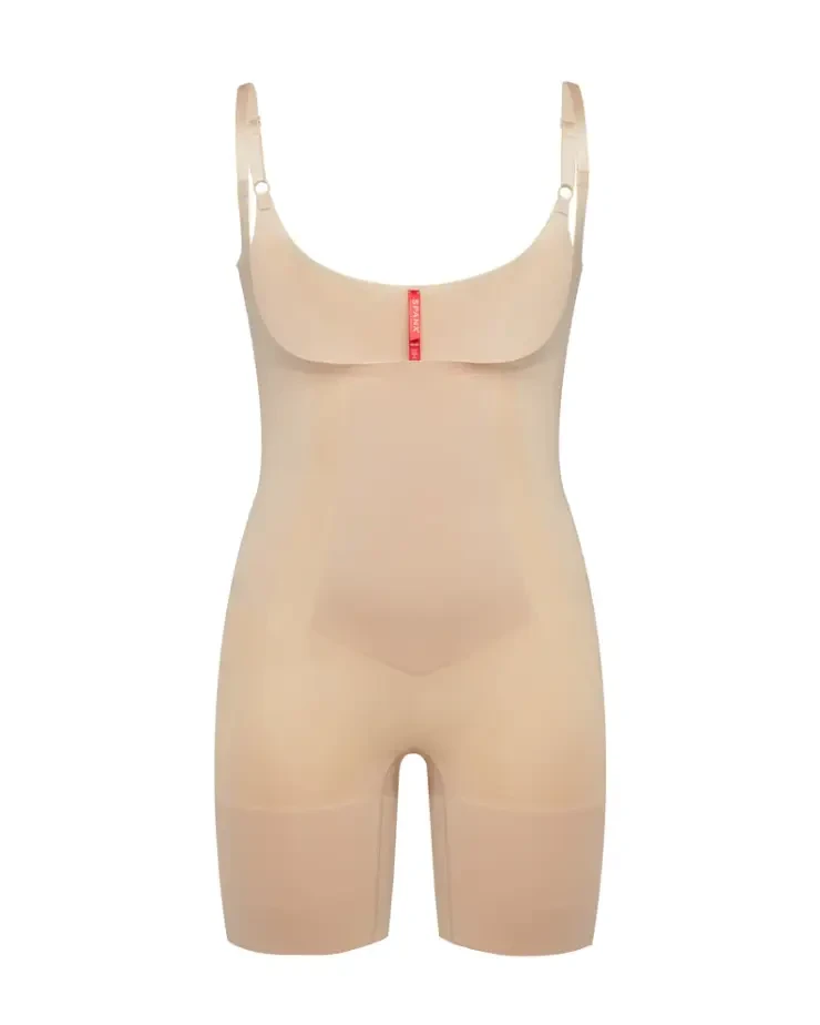 Open-Bust Mid-Thigh Bodysuit By Fashionata #0 default Soft Nude picture