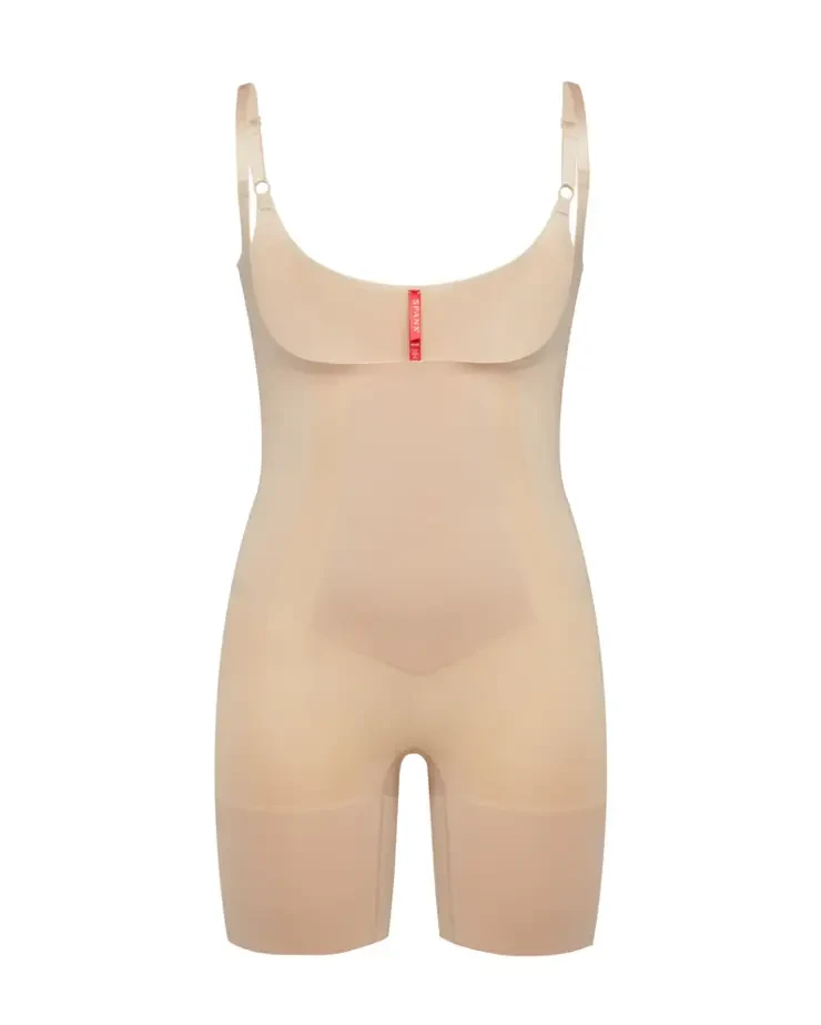 Open-Bust Mid-Thigh Bodysuit By Fashionata #0 default Soft Nude picture