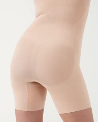 Open-Bust Mid-Thigh Bodysuit By Fashionata $5 Soft Nude thumbnail