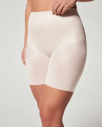 Shaping Satin Mid-thigh Short By Fashionata $0 default Linen thumbnail