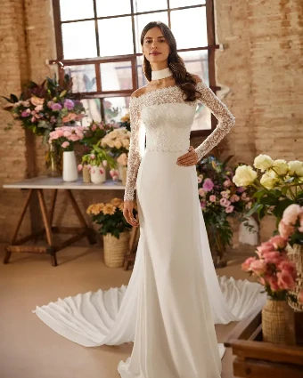 Xandrin Neck Scarf By Rosa Clará Wedding Gowns Price Range: $2999.99 - $7750.00 $3 Natural thumbnail