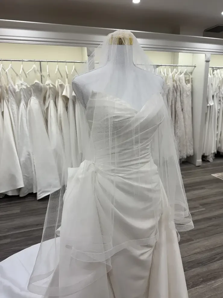 314, 30"/45", 2 Tier, 3/4 Width, Rouched Top Horsehair hem #0 default Silk White picture